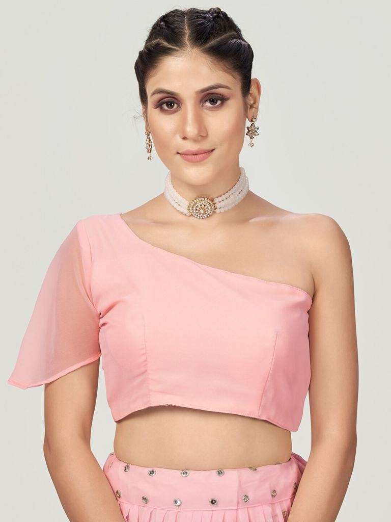 Rose Pink Tissue Silk Sequenced Party Wear Lehenga Choli