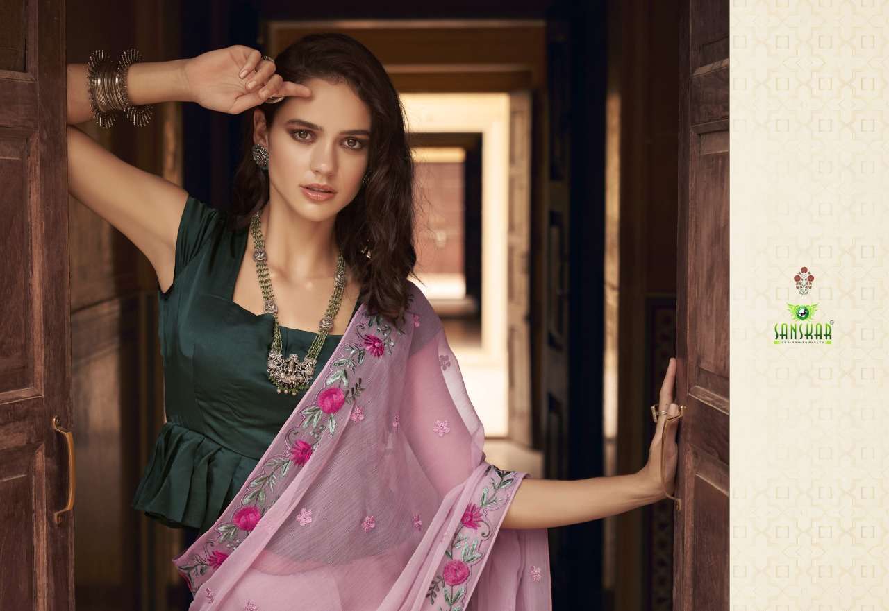 SANSKAR NAARI PURE CHIFFON DESIGNER SAREES COLLECTION IN SURAT