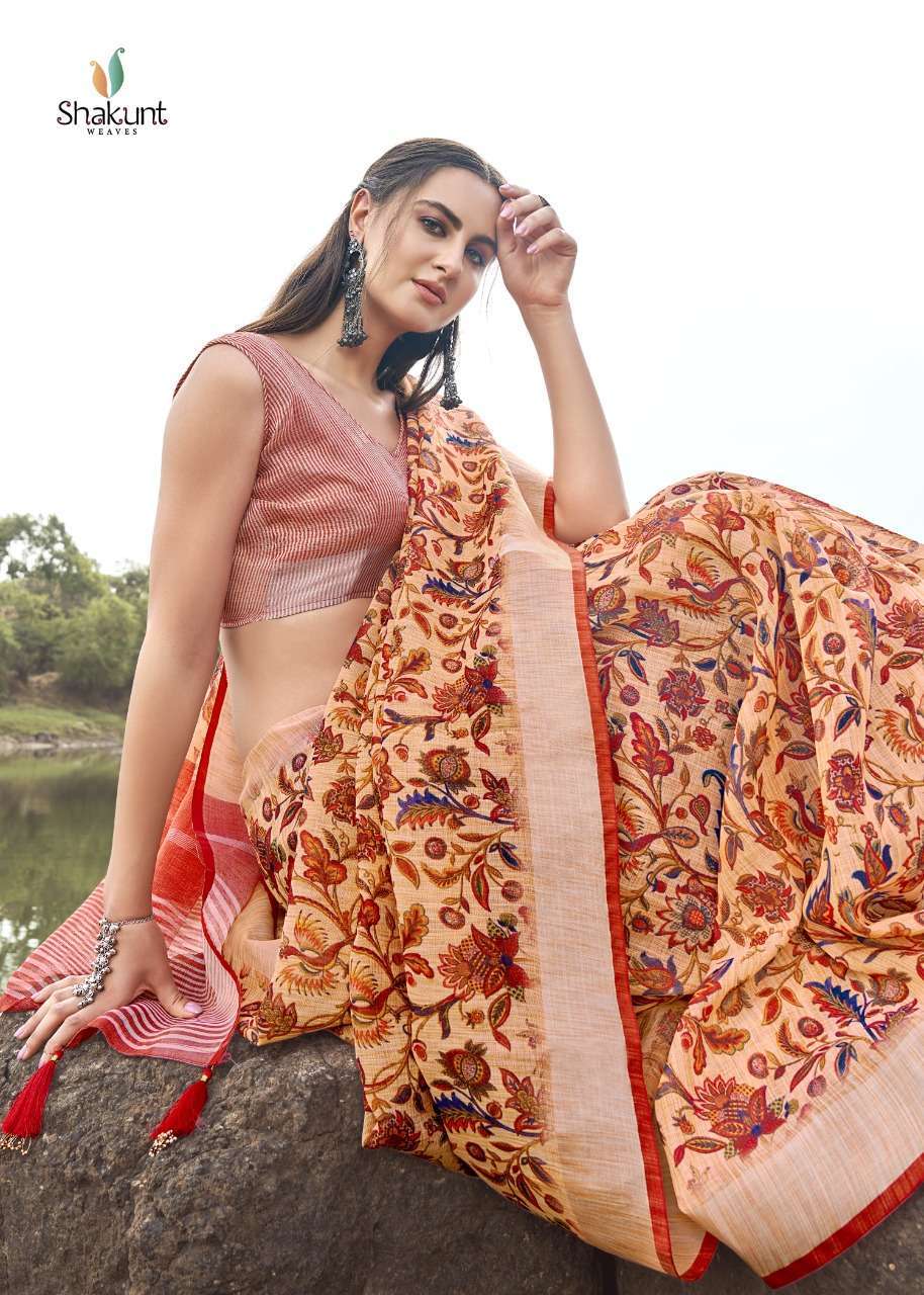  SHAKUNT WEAVES EENA LINEN SAREE ONLINE SUPPLIER