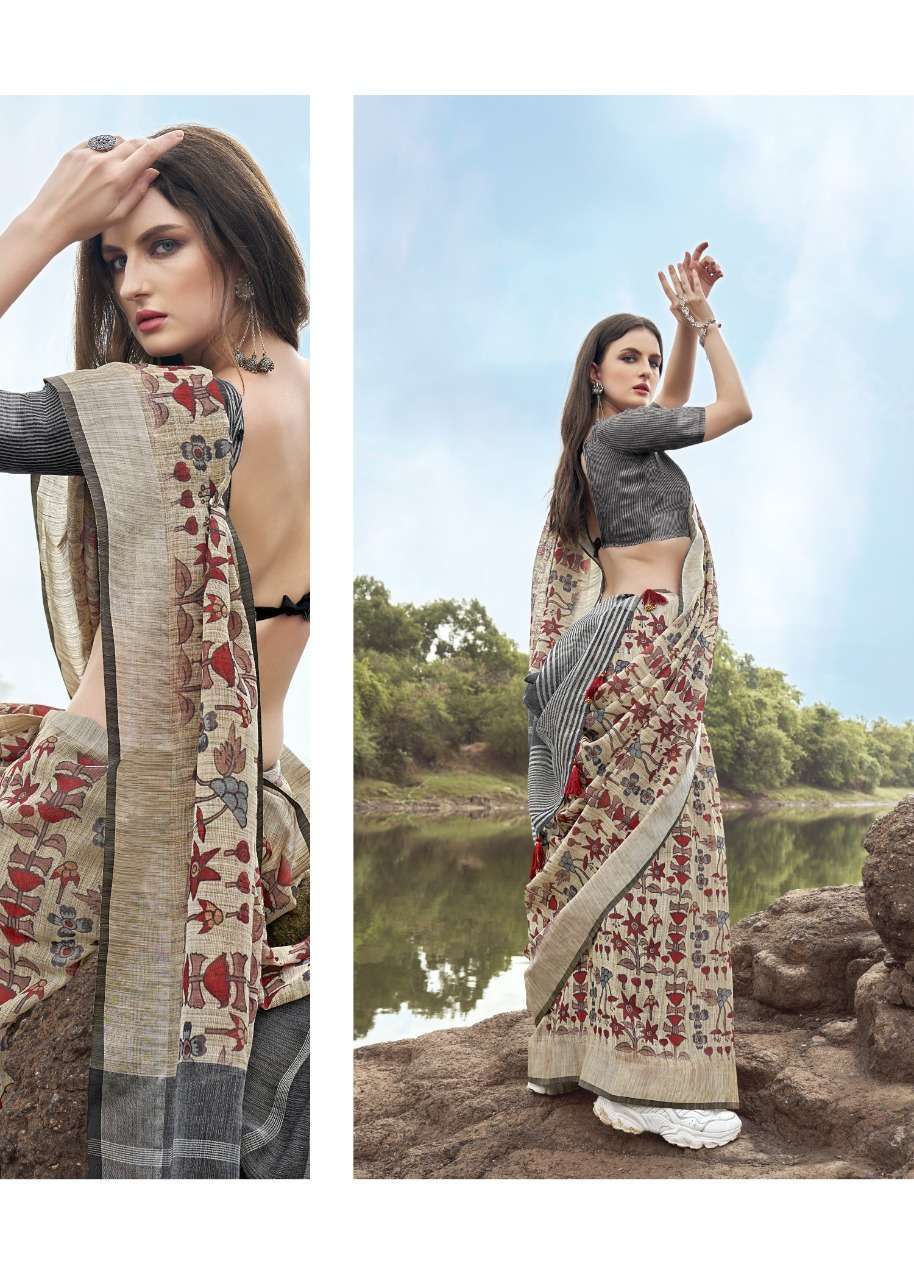  SHAKUNT WEAVES EENA LINEN SAREE ONLINE SUPPLIER