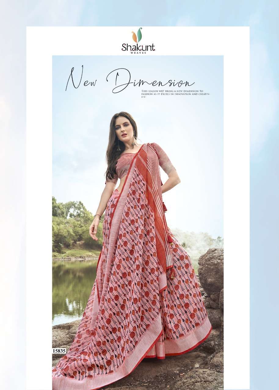  SHAKUNT WEAVES EENA LINEN SAREE ONLINE SUPPLIER