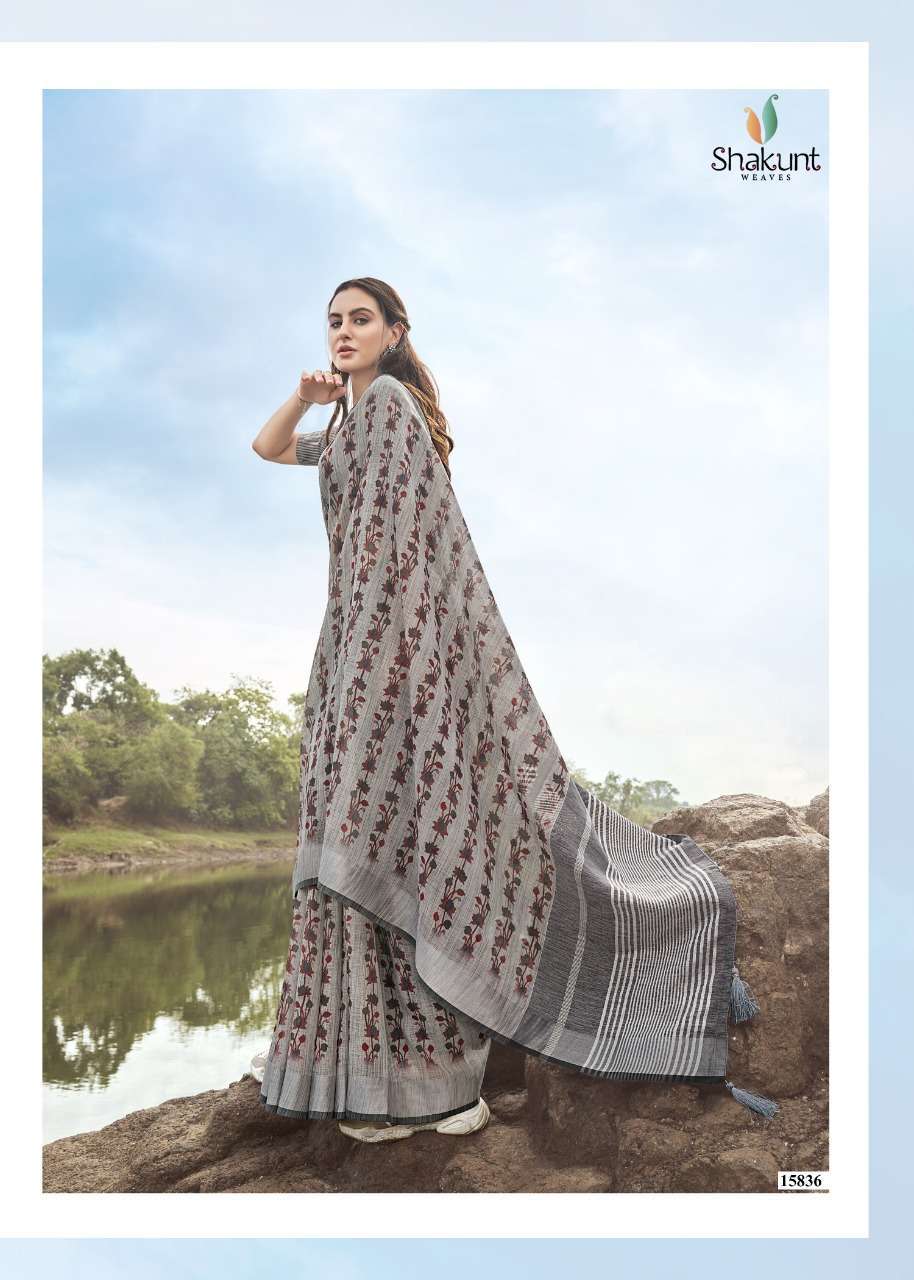  SHAKUNT WEAVES EENA LINEN SAREE ONLINE SUPPLIER