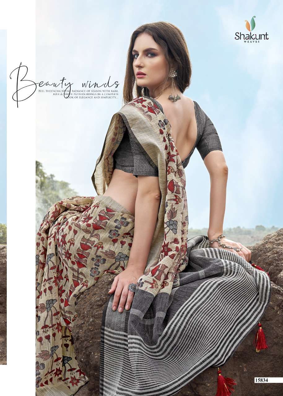 SHAKUNT WEAVES EENA LINEN SAREE ONLINE SUPPLIER