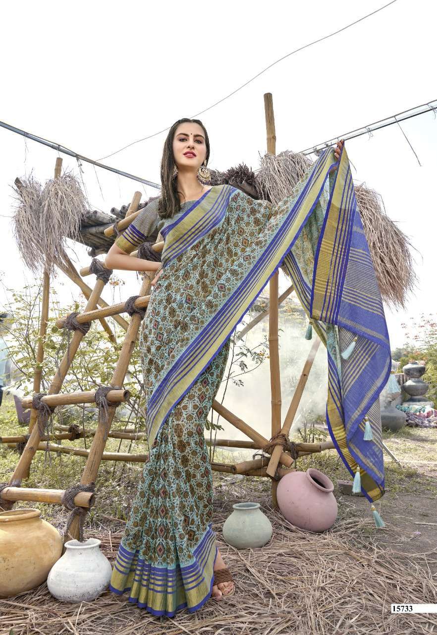 SHAKUNT WEAVES MEENA LINEN SAREE ONLINE SUPPLIER