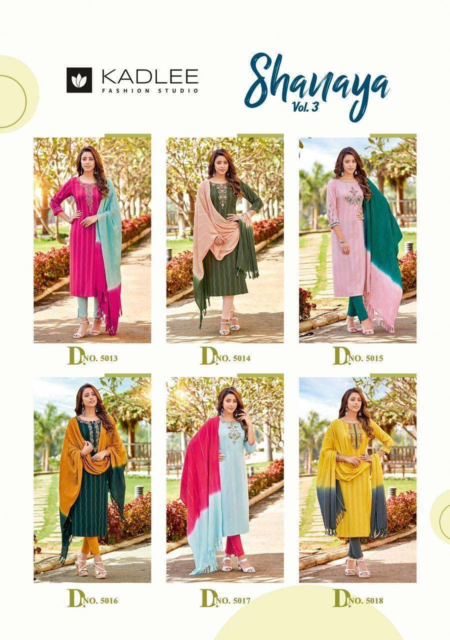  SHANAYA VOL 3 BY KADLEE RAYON READYMADE SALWAR KAMEEZ