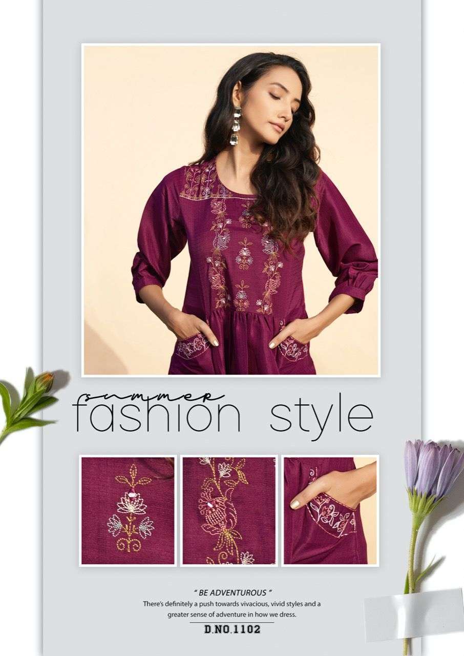 THE CONCH BY RIYA DESIGNER FANCY SHORT KURTIES TOPS COLLECTION LIMITED STOCK