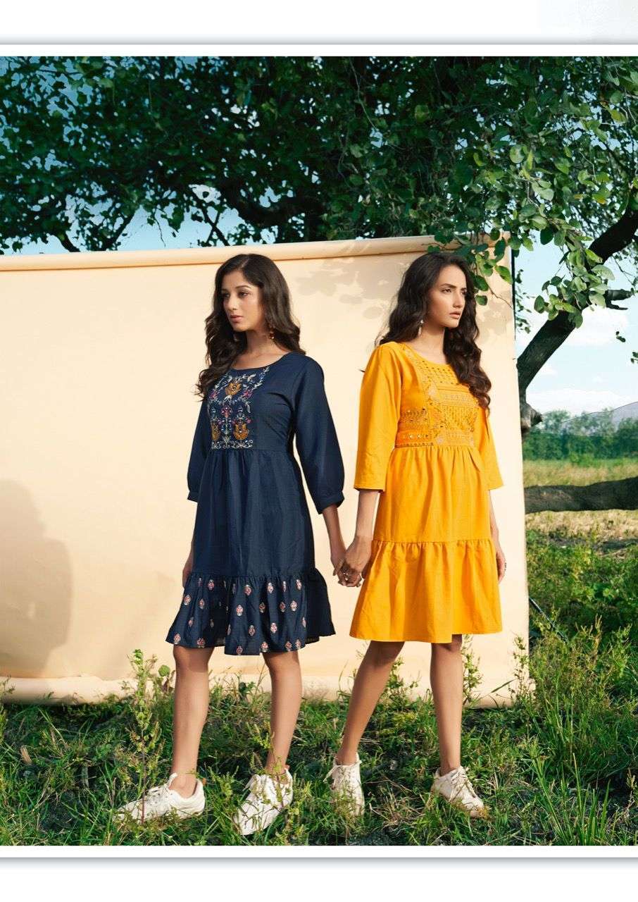 THE CONCH BY RIYA DESIGNER FANCY SHORT KURTIES TOPS COLLECTION LIMITED STOCK