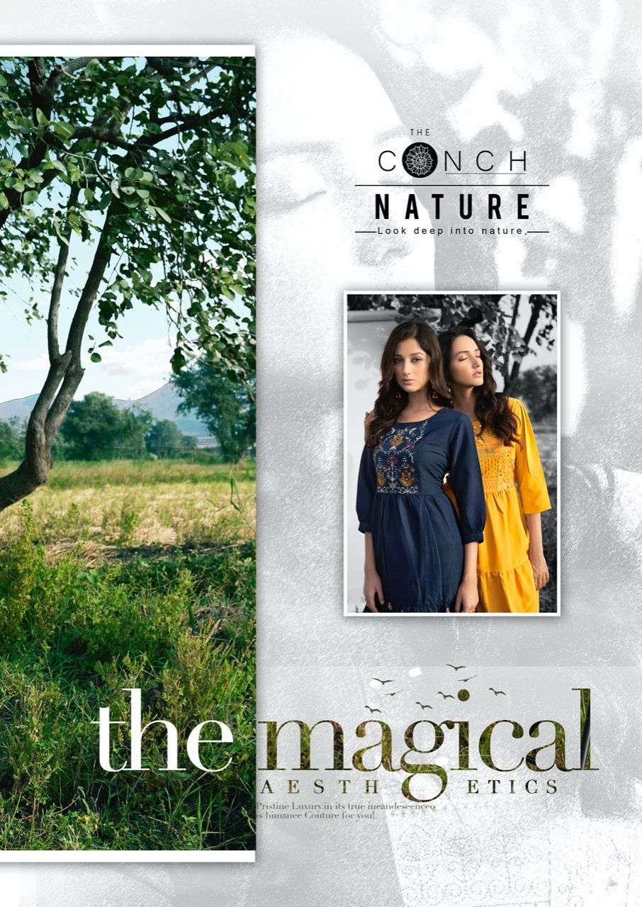 THE CONCH BY RIYA DESIGNER FANCY SHORT KURTIES TOPS COLLECTION LIMITED STOCK