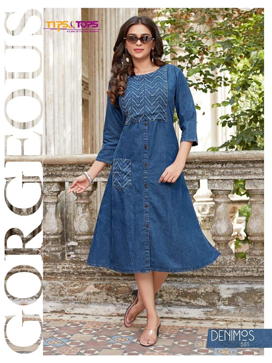 TIPS & TOPS DENIMOS VOL 5 DENIM A LINE KURTIS TRENDY COLLECTION
