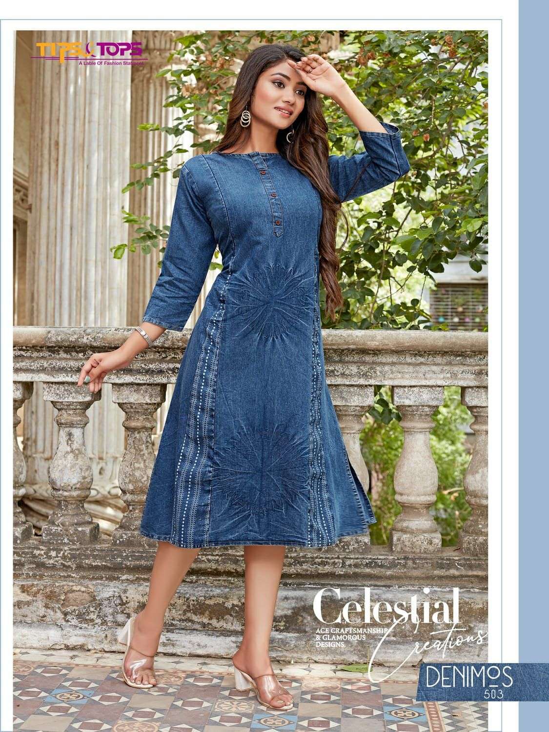 TIPS & TOPS DENIMOS VOL 5 DENIM A LINE KURTIS TRENDY COLLECTION