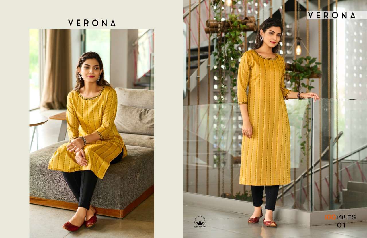  100 MILES VERONA COTTON DAILY WEAR KURTIS