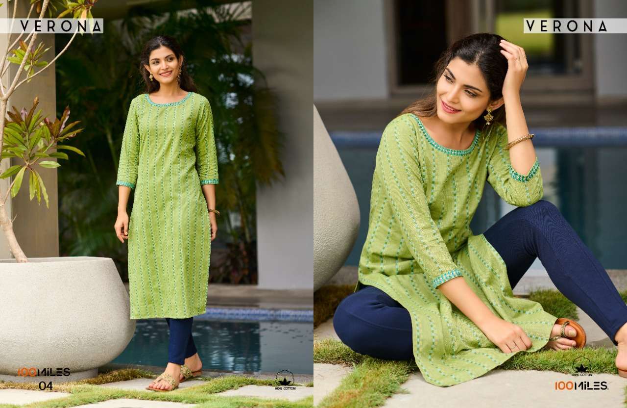  100 MILES VERONA COTTON DAILY WEAR KURTIS