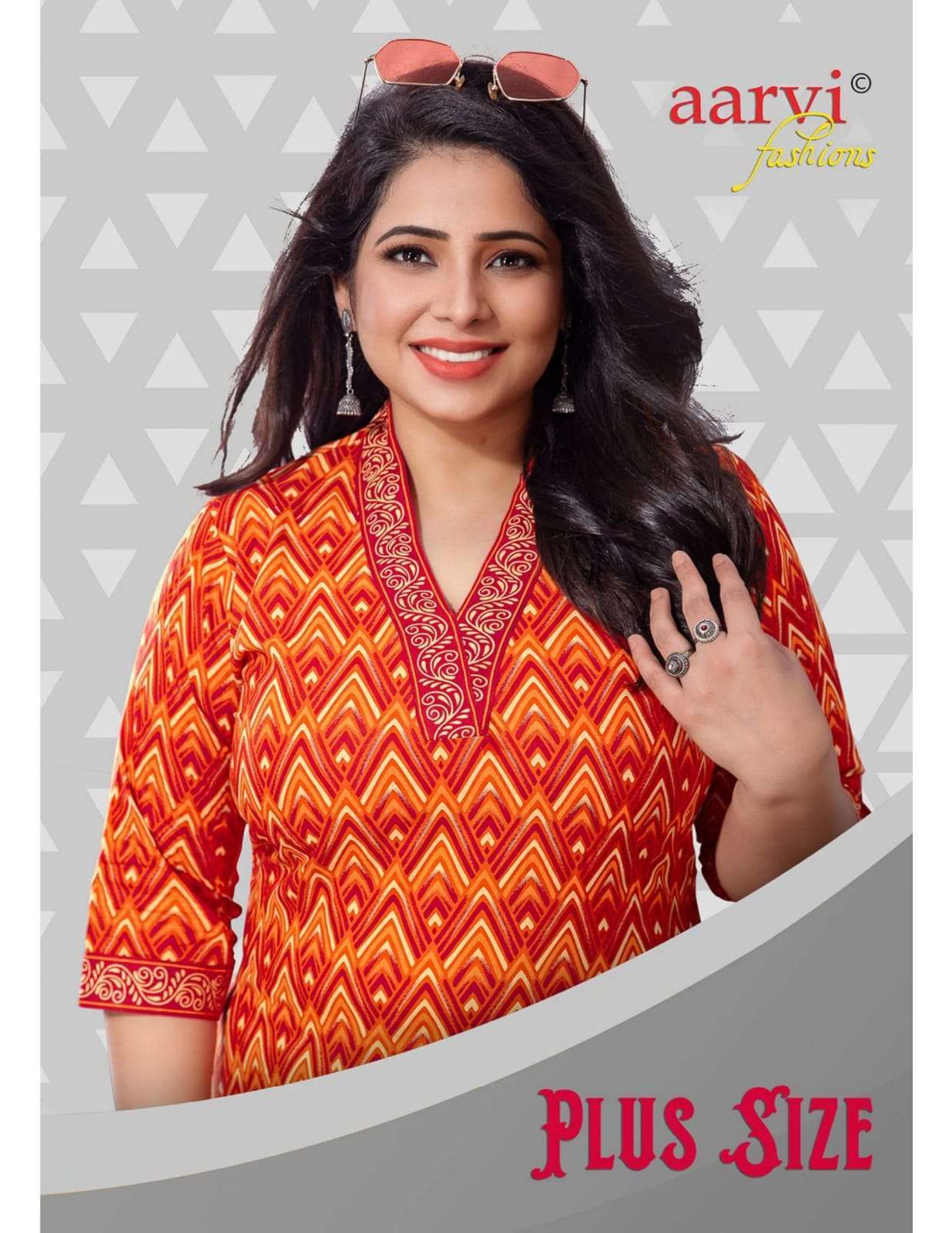  AARVI FASHION PLUS SIZE VOL 1 PURE COTTON BIG SIZE LADIES KURTIS EXPORTER