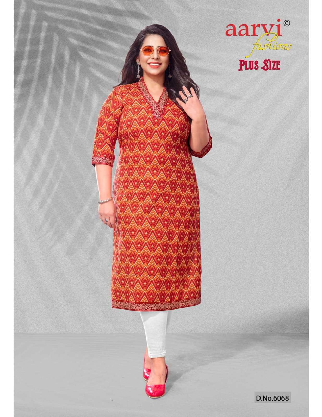 AARVI FASHION PLUS SIZE VOL 1 PURE COTTON BIG SIZE LADIES KURTIS EXPORTER