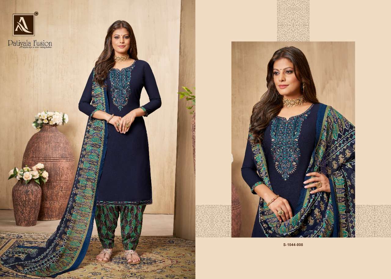 Alok Patiyala Fusion Catalog Rayon Slub Dress Materials