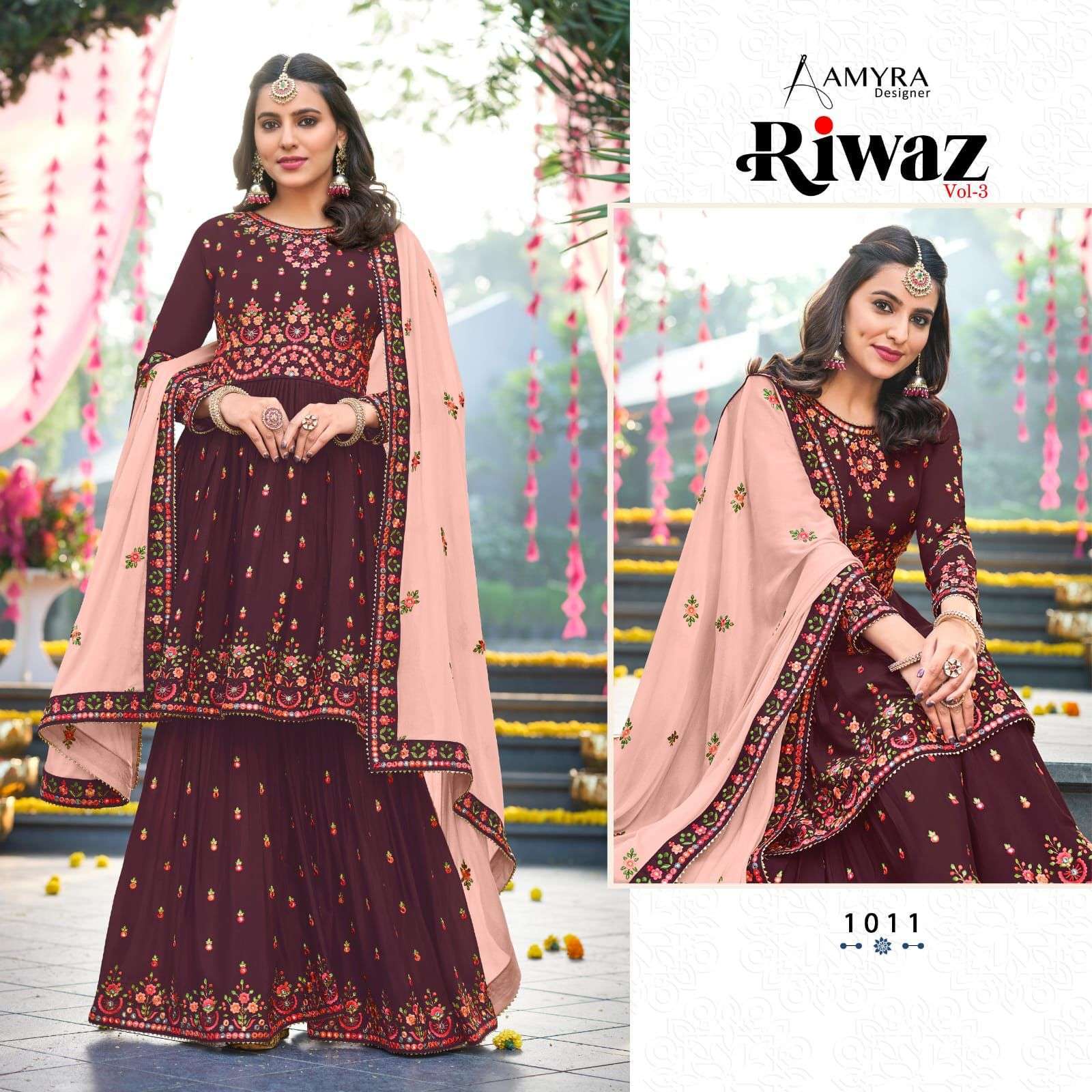  AMYRA RIWAZ VOL 3 READYMADE TOP WITH PLAZZO & DUPATTA COLLECTION