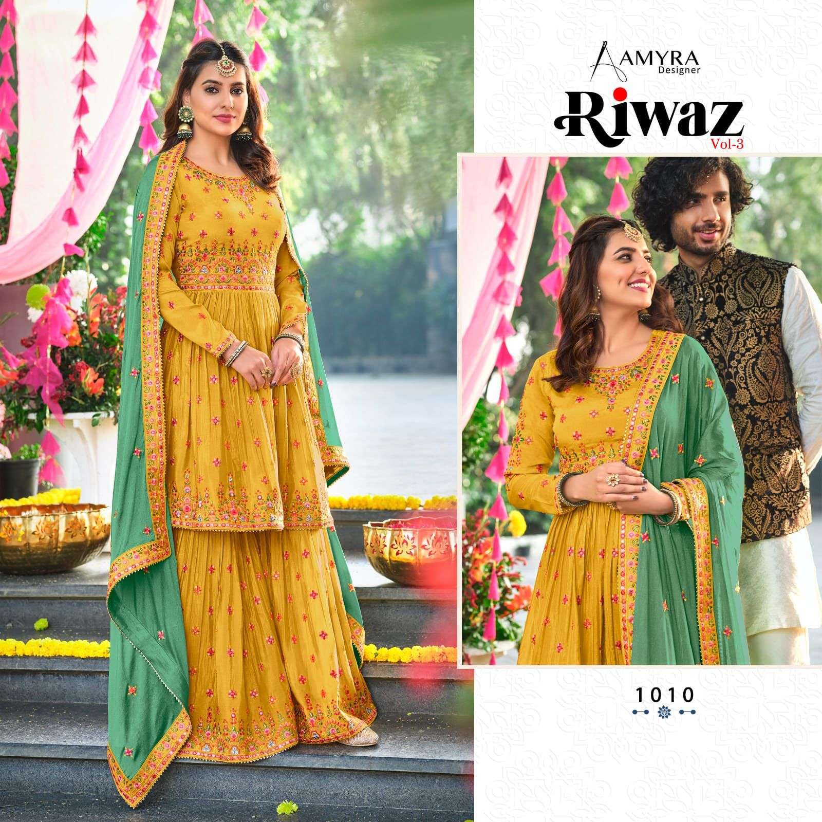  AMYRA RIWAZ VOL 3 READYMADE TOP WITH PLAZZO & DUPATTA COLLECTION