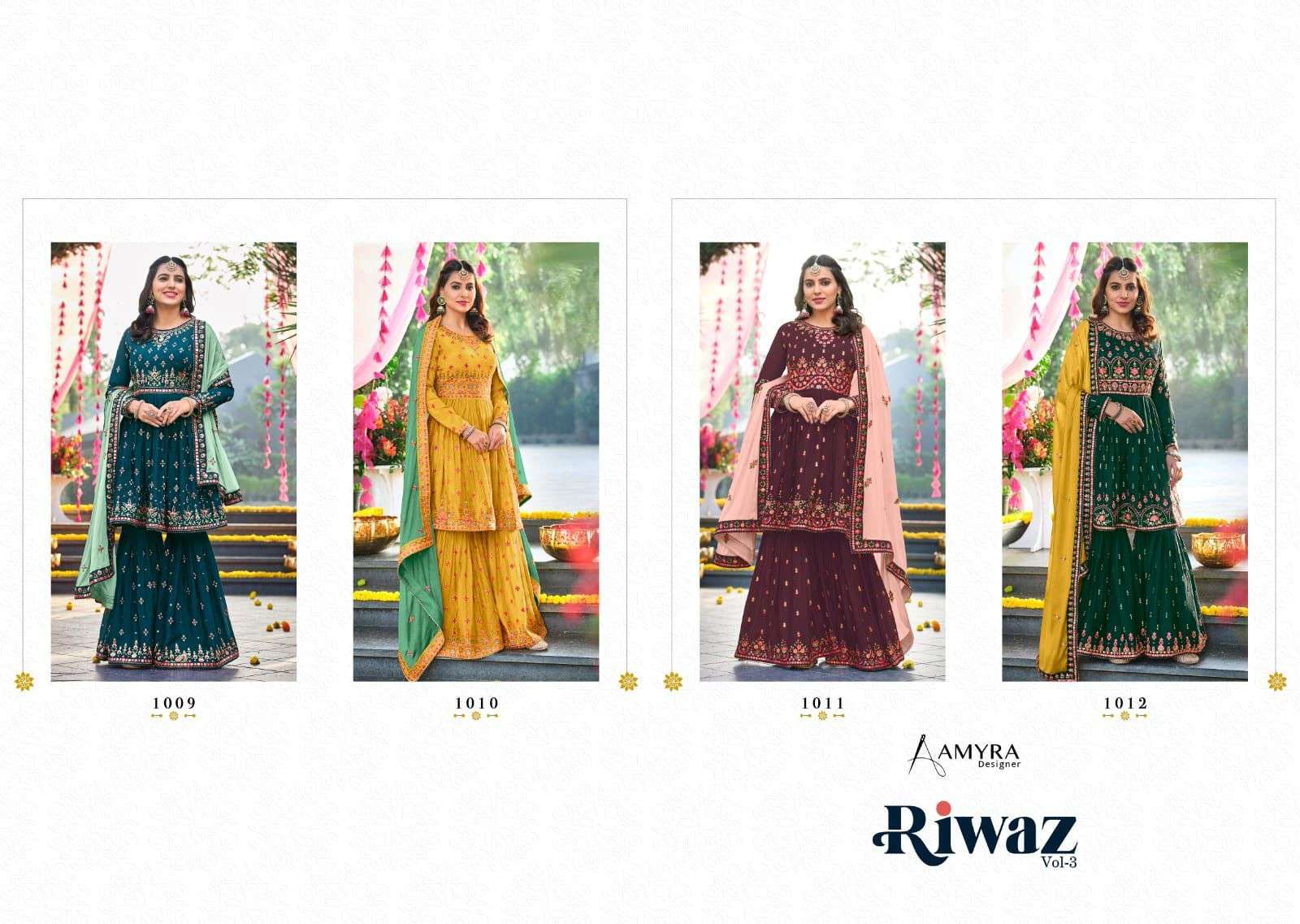  AMYRA RIWAZ VOL 3 READYMADE TOP WITH PLAZZO & DUPATTA COLLECTION