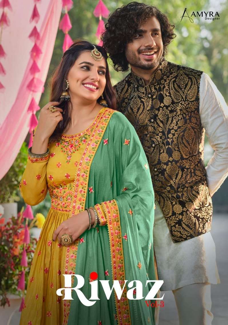  AMYRA RIWAZ VOL 3 READYMADE TOP WITH PLAZZO & DUPATTA COLLECTION
