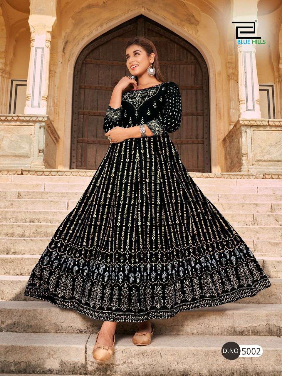 Blue Hills Leela Vol 5 Catalog Long Anarkali Rayon Kurtis