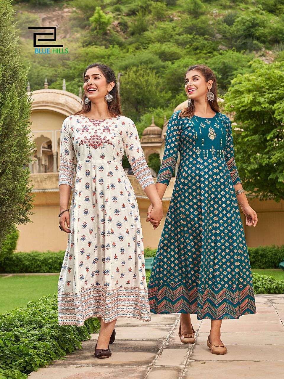 BLUE HILLS UP TO DATE VOL 15 FANCY RAYON LONG ANARKALI KURTI