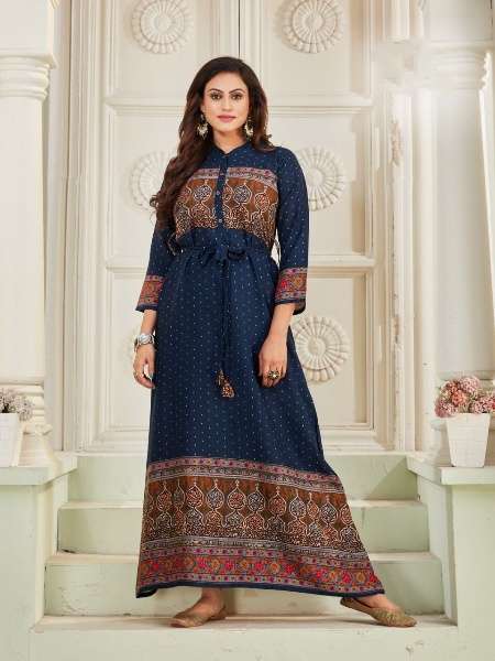 Blue Hills Walkway Touch Vol 1 Catalog Long Rayon Anarkali Kurtis