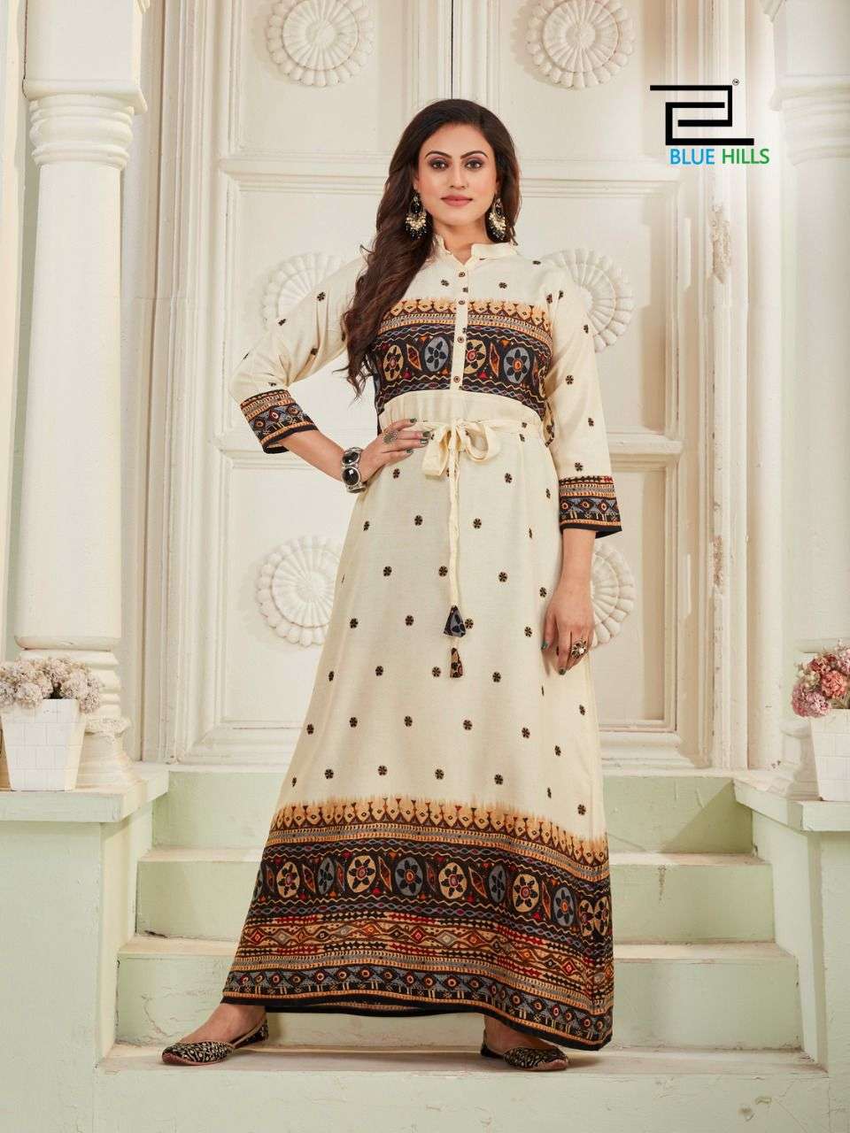 Blue Hills Walkway Touch Vol 1 Catalog Long Rayon Anarkali Kurtis
