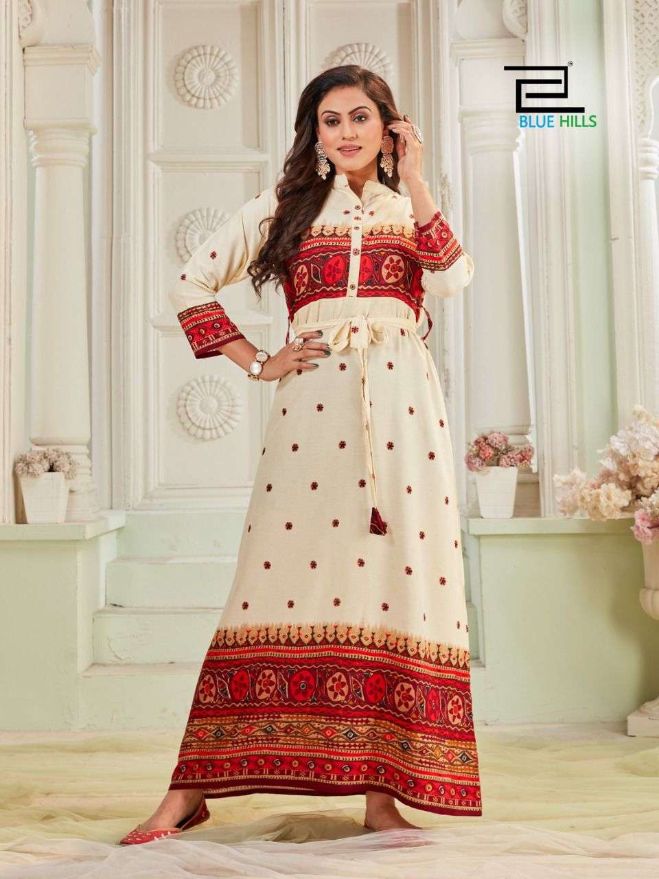Blue Hills Walkway Touch Vol 1 Catalog Long Rayon Anarkali Kurtis