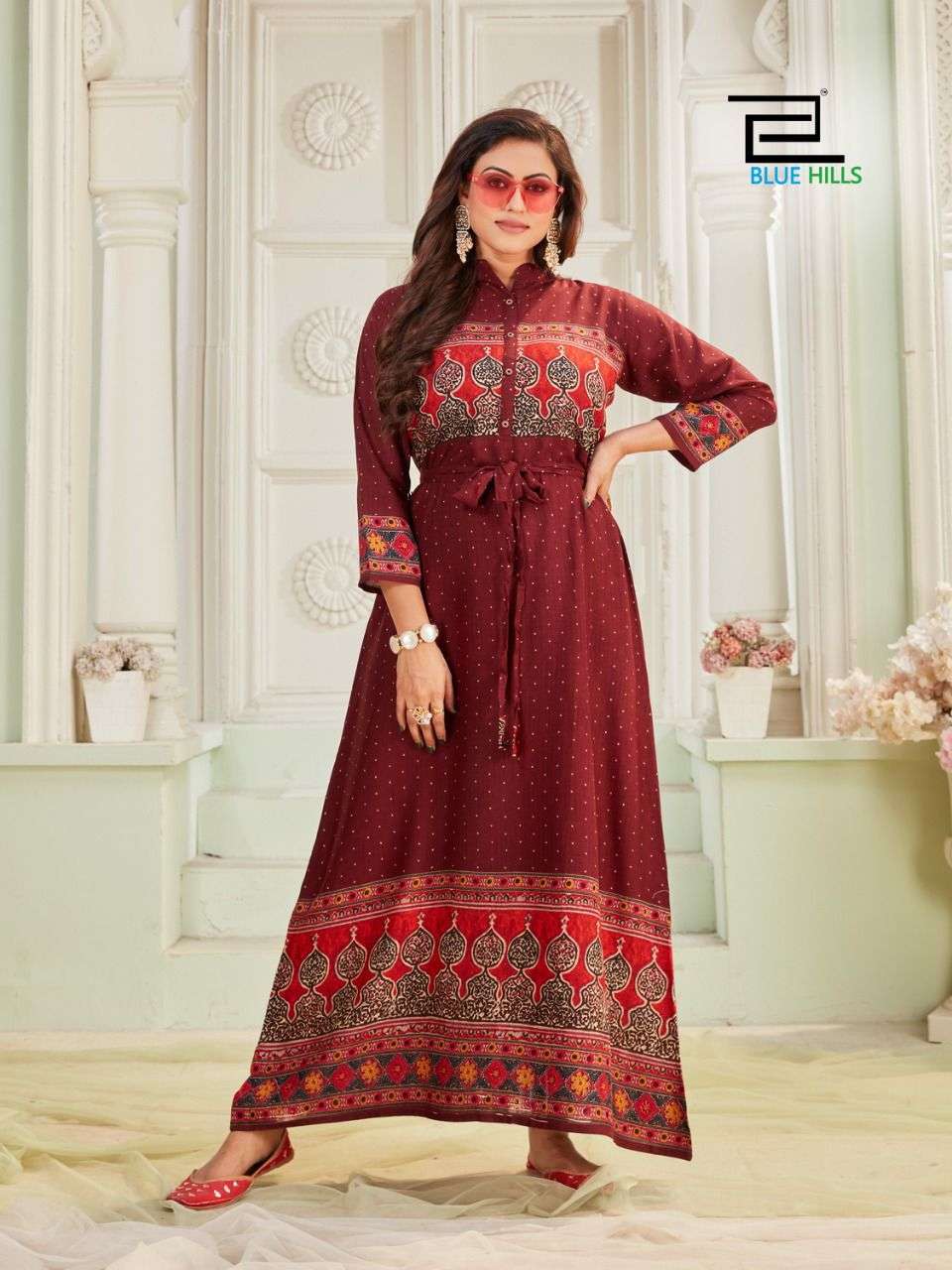 Blue Hills Walkway Touch Vol 1 Catalog Long Rayon Anarkali Kurtis