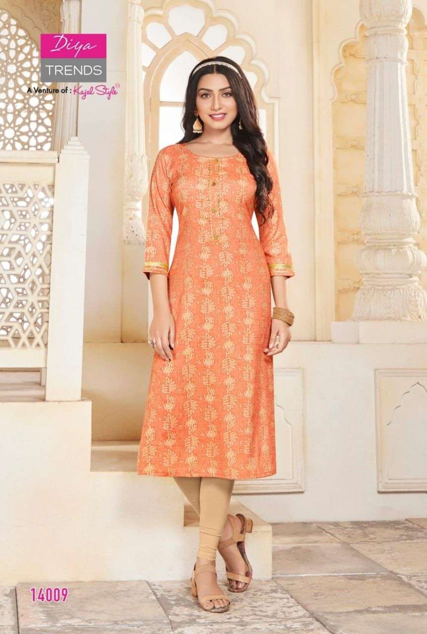 Diya Trends Gardencity Vol 14 Catalog Foil Printed Kurties