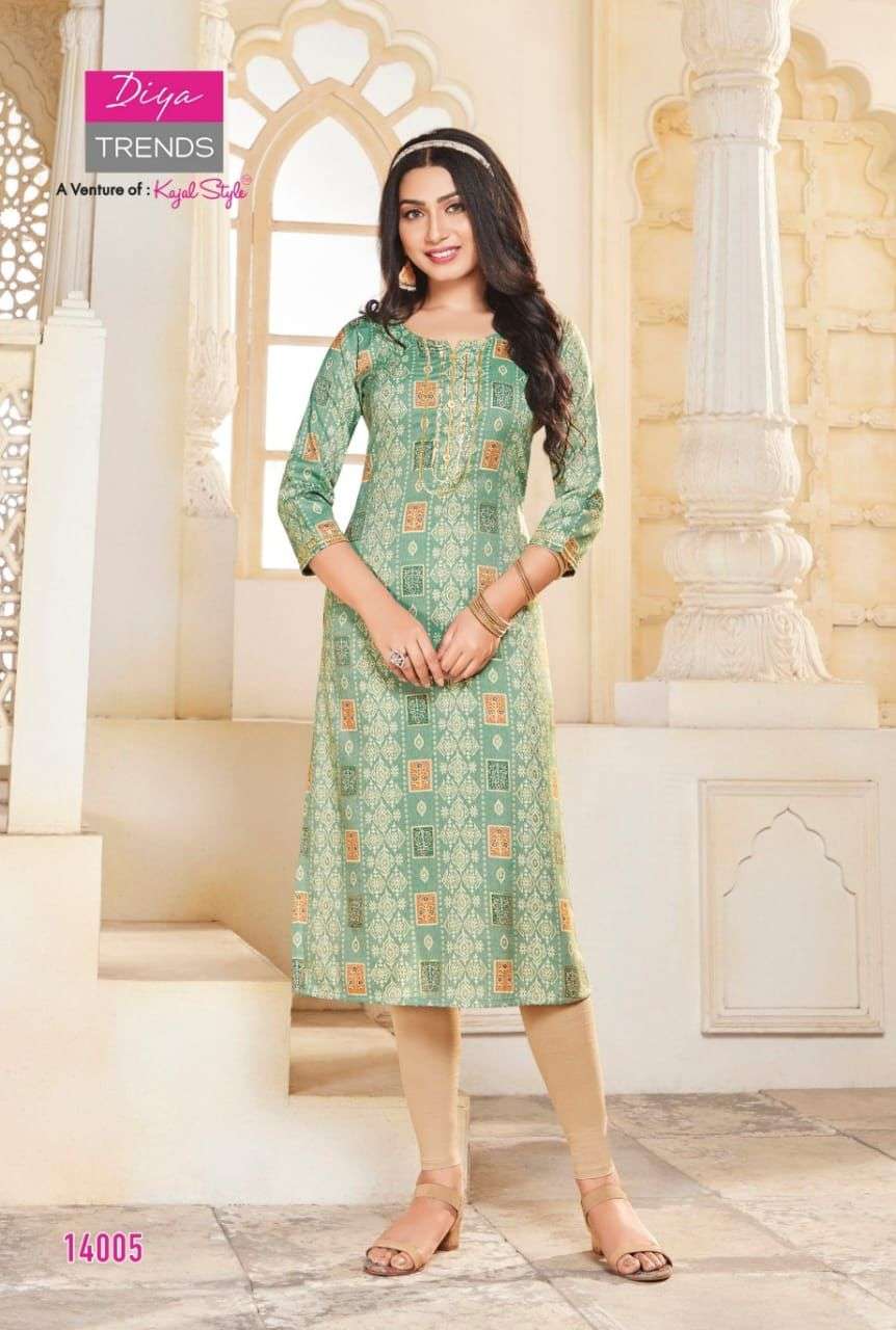 Diya Trends Gardencity Vol 14 Catalog Foil Printed Kurties