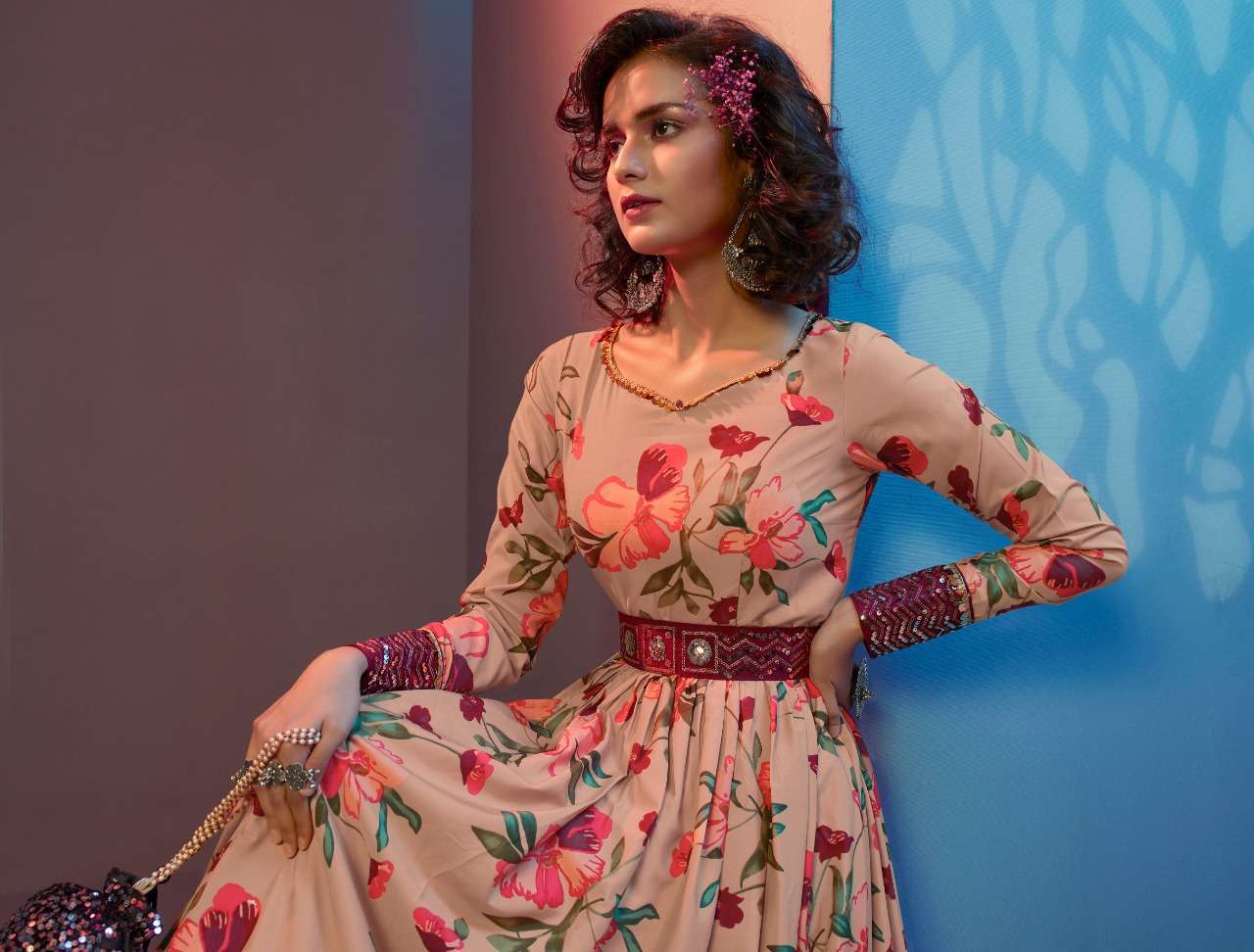 FLORY VOL 19 FESTIVAL STYLE LONG ANARKALI STYLE GOWN COLLECTION WHOLESALER