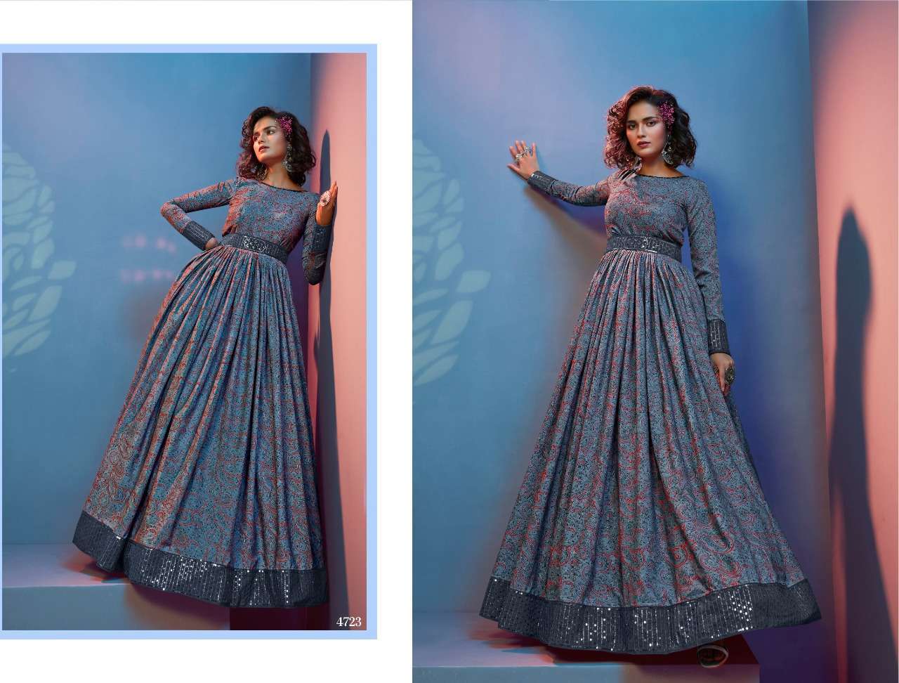 FLORY VOL 19 FESTIVAL STYLE LONG ANARKALI STYLE GOWN COLLECTION WHOLESALER