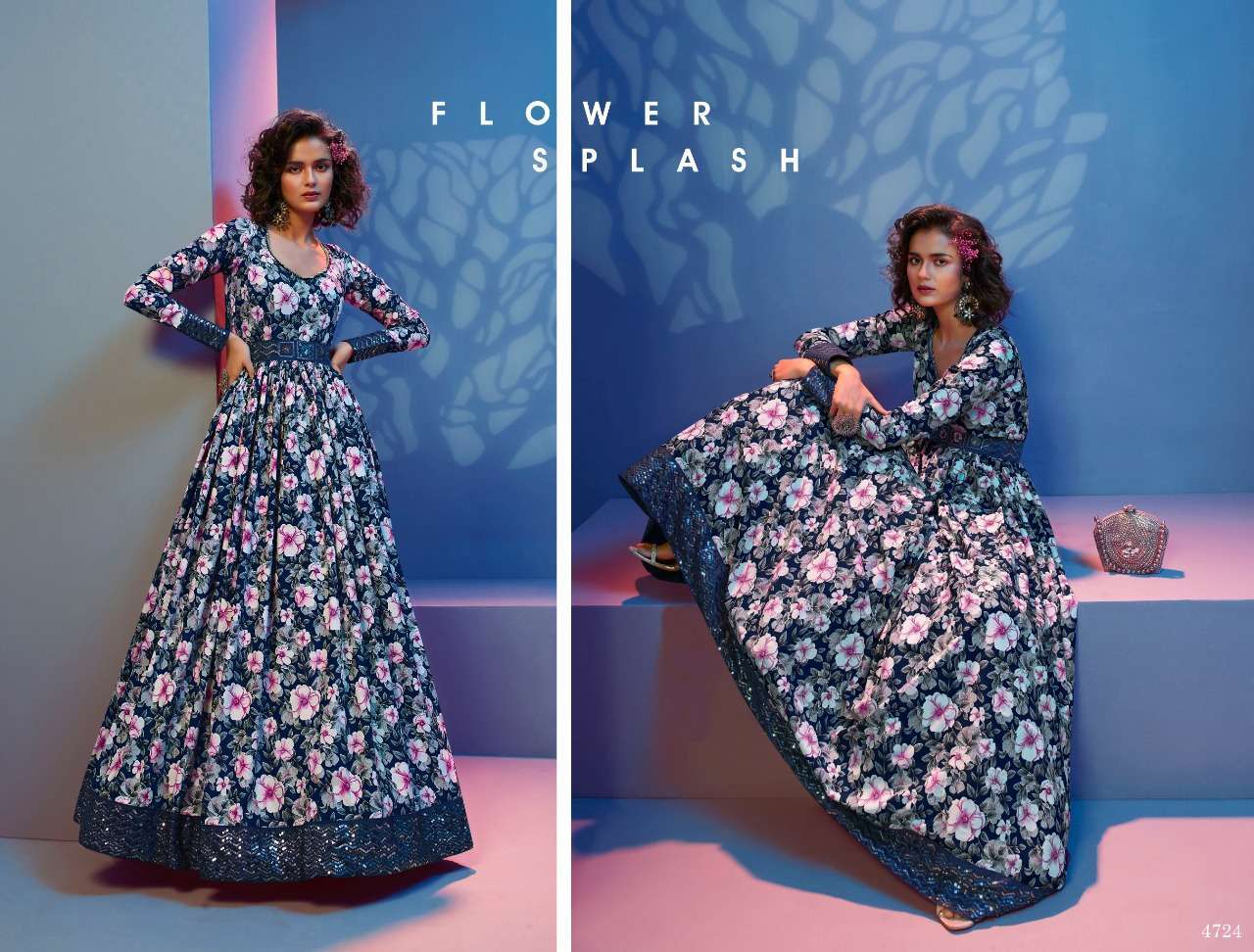 FLORY VOL 19 FESTIVAL STYLE LONG ANARKALI STYLE GOWN COLLECTION WHOLESALER