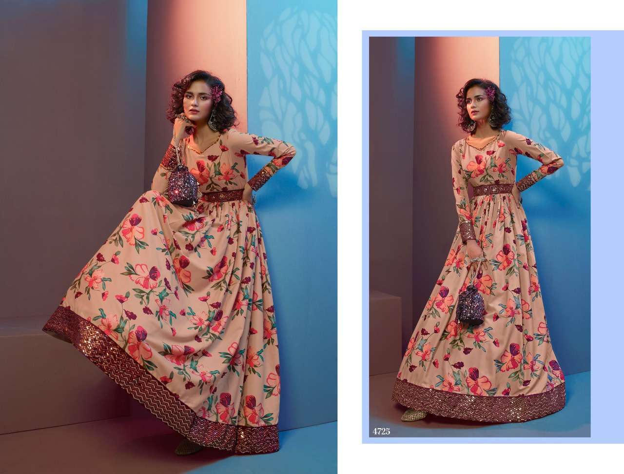 FLORY VOL 19 FESTIVAL STYLE LONG ANARKALI STYLE GOWN COLLECTION WHOLESALER