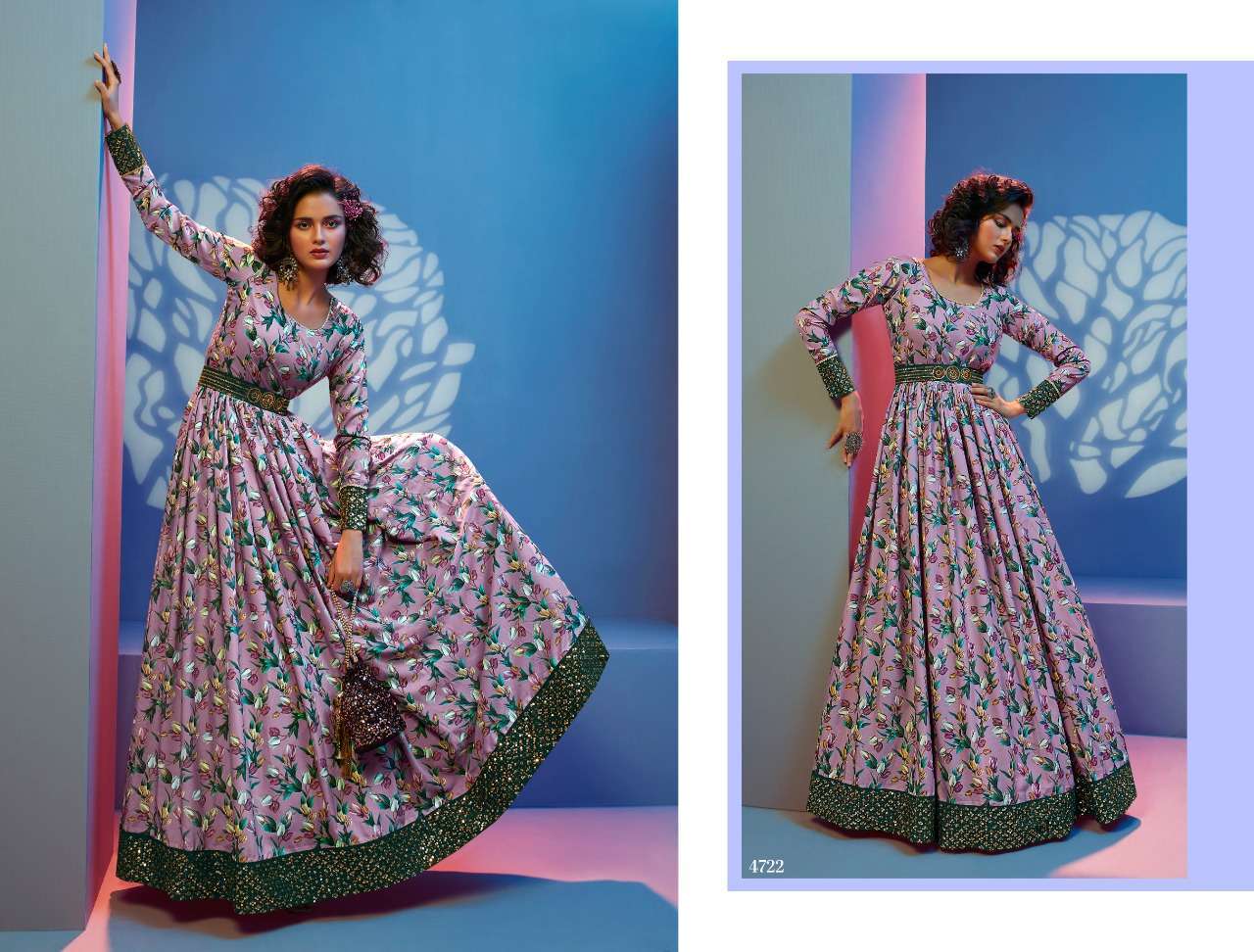FLORY VOL 19 FESTIVAL STYLE LONG ANARKALI STYLE GOWN COLLECTION WHOLESALER
