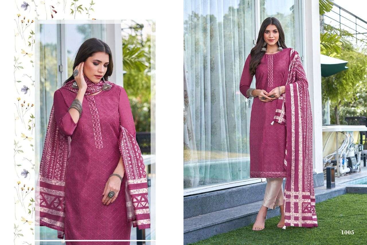 HARIYAALI KHANAK SLUB NEPS SILK INNOVATIVE LOOK TOP BOTTOM AND DUPATTA CATALOG WHOLESALER