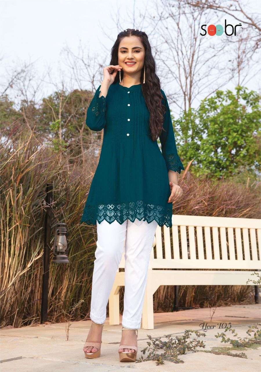  HEER CRAZY COLLECTION OF TUNIC  New collection of SHORT TOPS with Denim jeans   . S Se SOOBR 