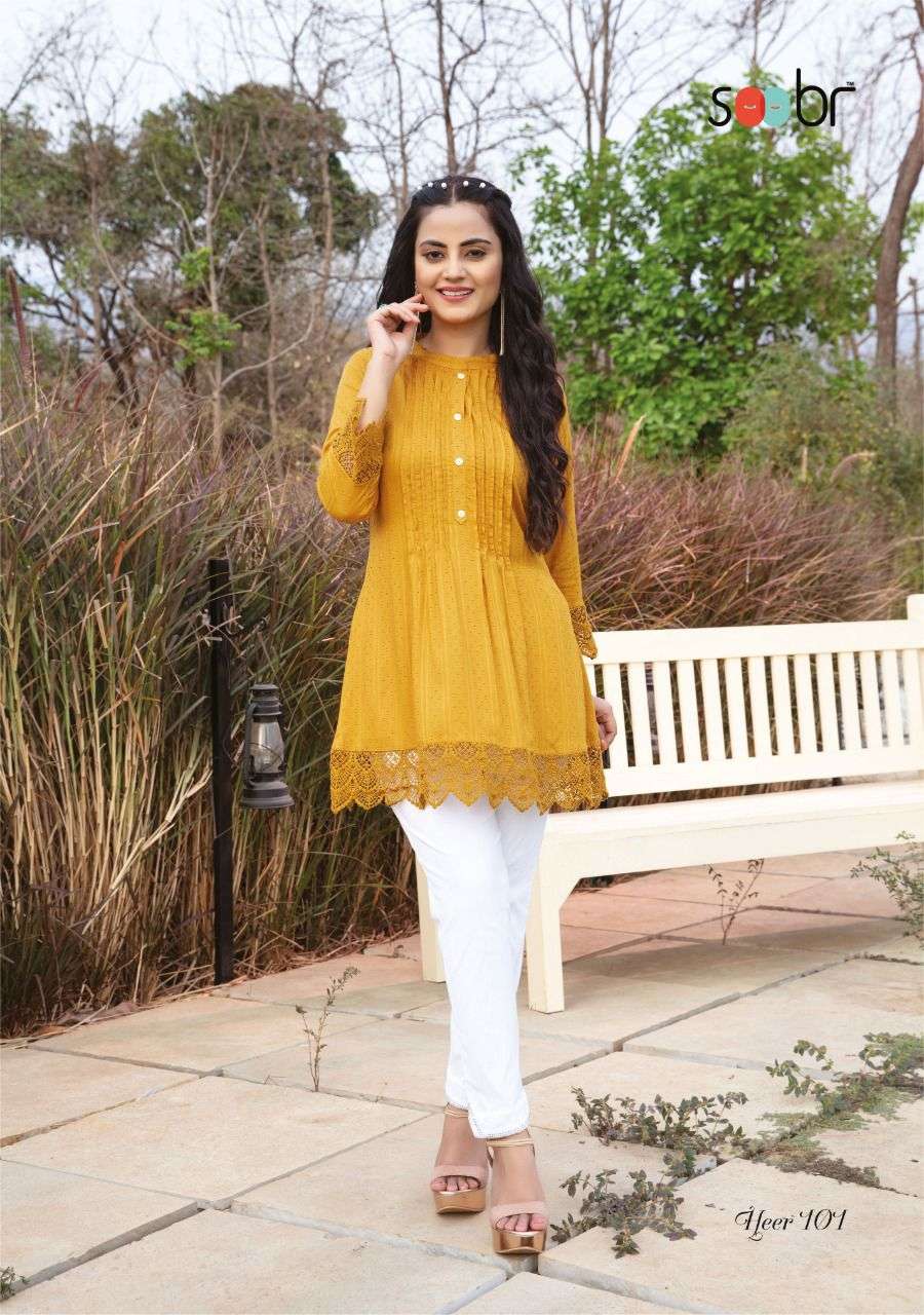  HEER CRAZY COLLECTION OF TUNIC  New collection of SHORT TOPS with Denim jeans   . S Se SOOBR 