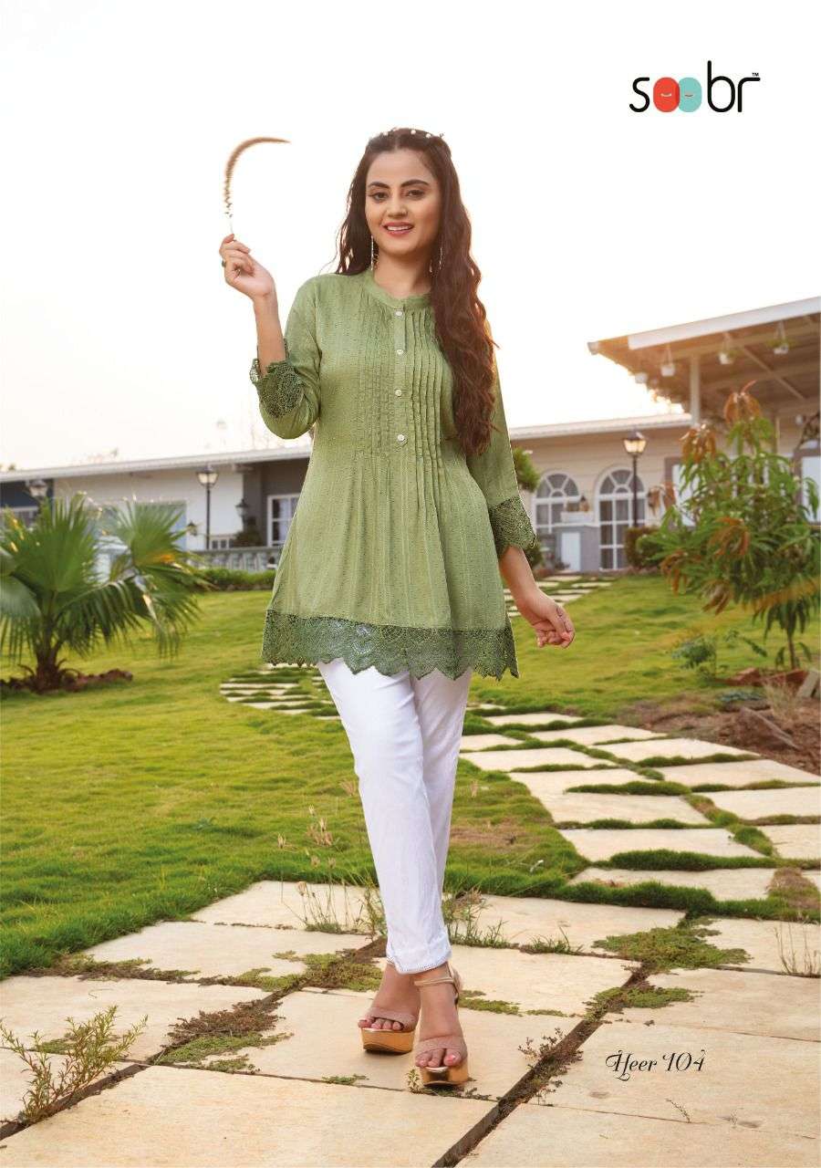  HEER CRAZY COLLECTION OF TUNIC  New collection of SHORT TOPS with Denim jeans   . S Se SOOBR 