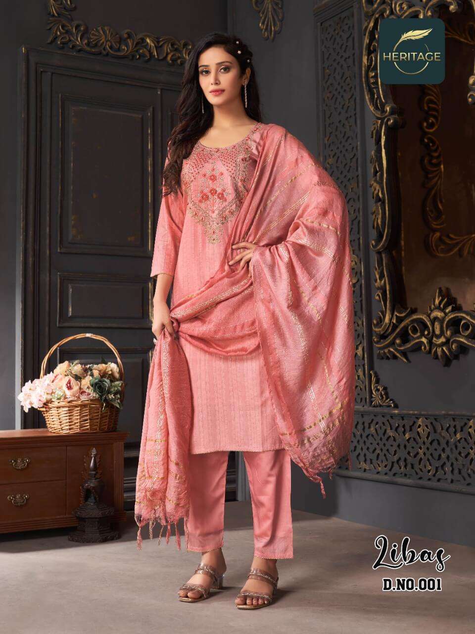 Heritage Libas Catalog Fancy Wear Kurti Pant With Dupatta
