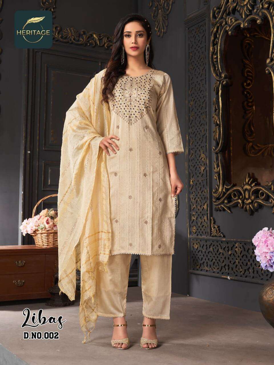 Heritage Libas Catalog Fancy Wear Kurti Pant With Dupatta