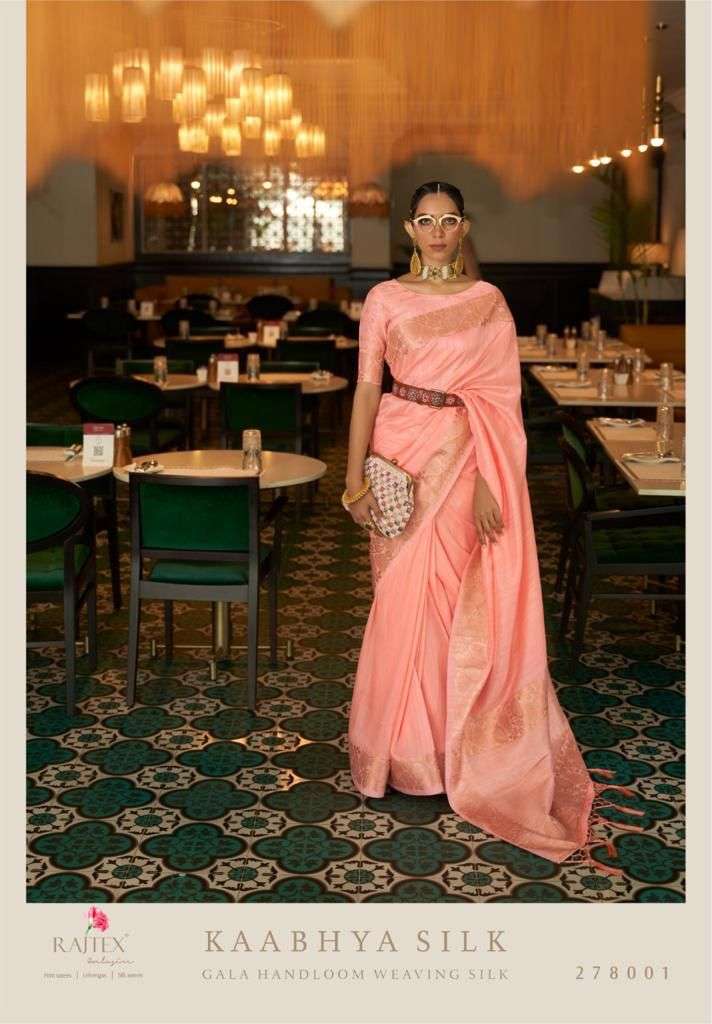 KAABHYA SILK BY RAJTEX TUSSAR SILK HANDLOOM WEAVING DESIGNER SAREE