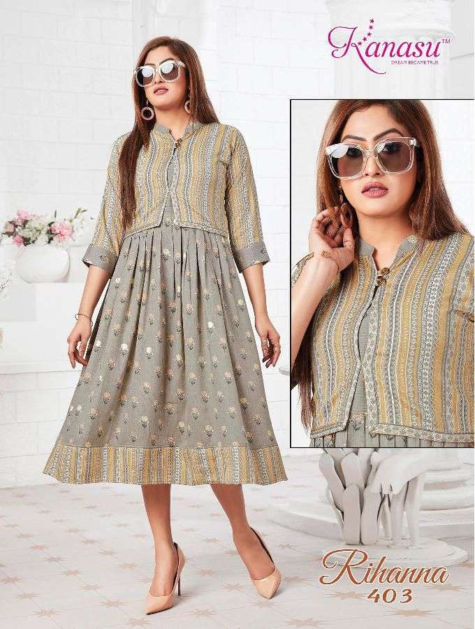 Kanasu Rihanna Catalog Rayon Anarkali Kurtis
