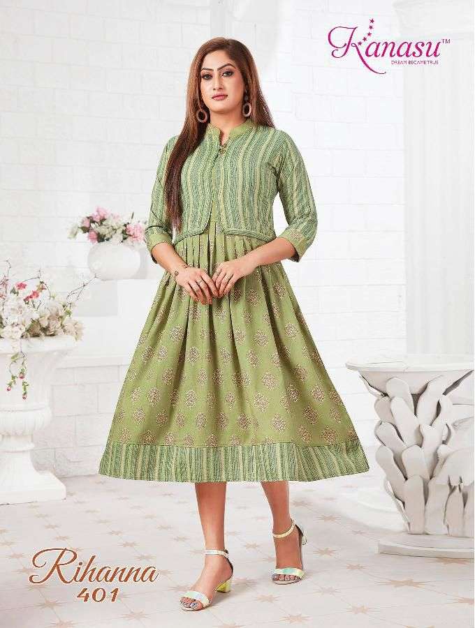 Kanasu Rihanna Catalog Rayon Anarkali Kurtis