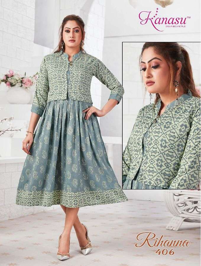 Kanasu Rihanna Catalog Rayon Anarkali Kurtis