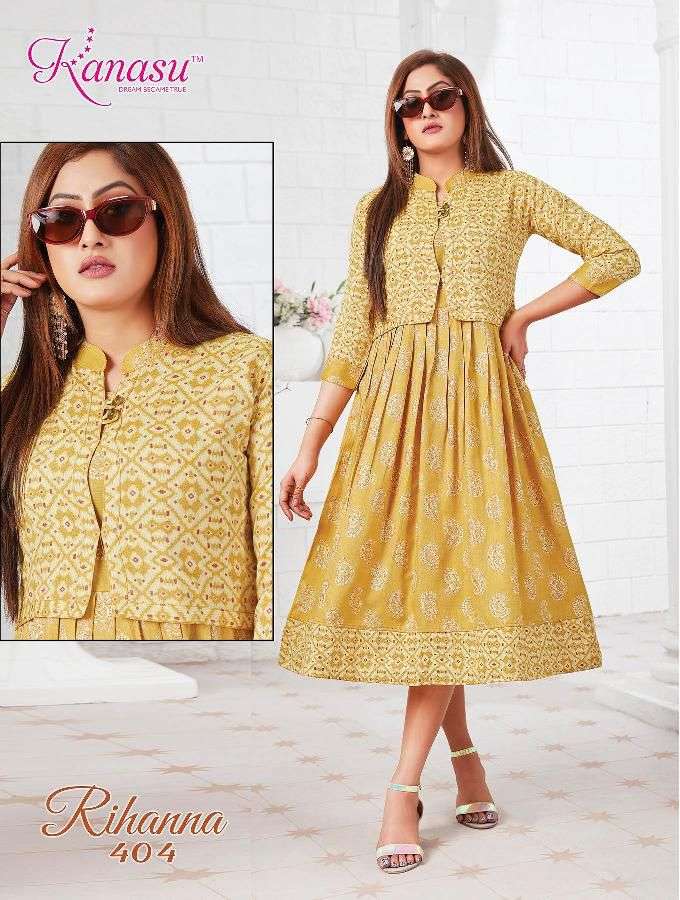 Kanasu Rihanna Catalog Rayon Anarkali Kurtis