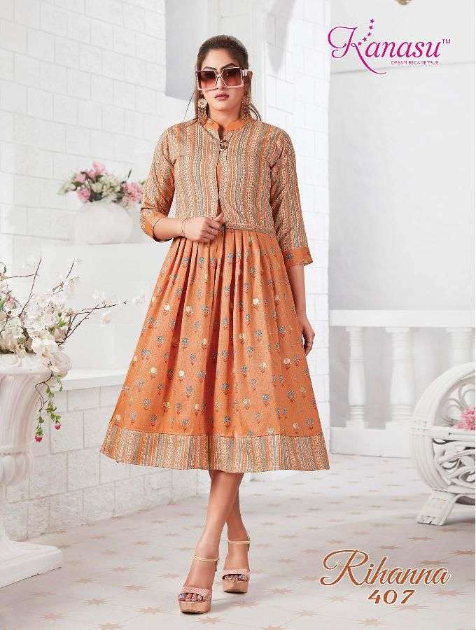 Kanasu Rihanna Catalog Rayon Anarkali Kurtis