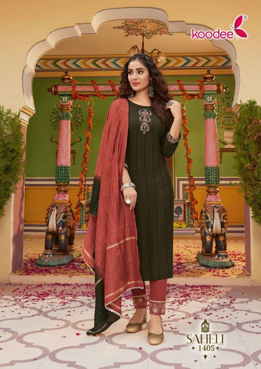 Koodee Saheli Vol 14 Catalog Festive Wear Ready Made Dress Materials