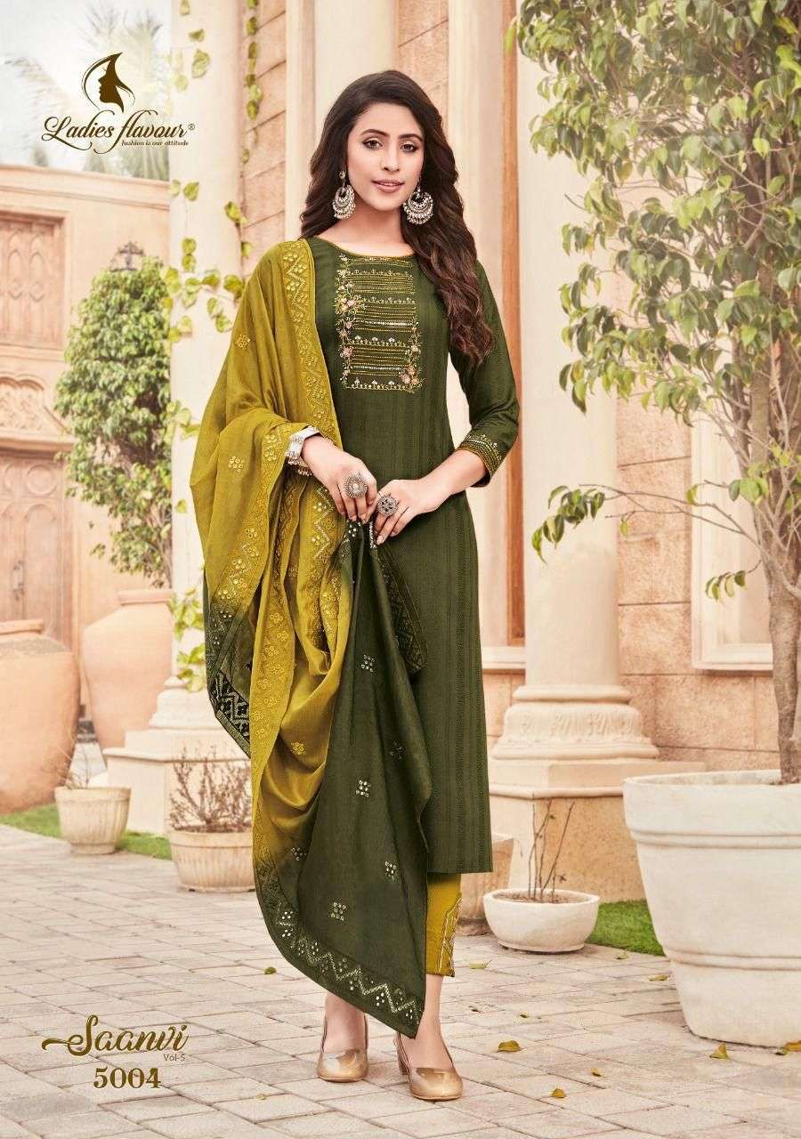 Ladies Flavour Catalog Saanvi vol 5 Kurti Dupatta pent